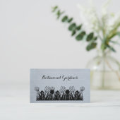 スカイブルーユニークリネンルックフローラ名刺 名刺 (スタンド正面)