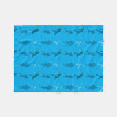 スカイブルーラクロスシルエット フリースブランケット (正面(横))