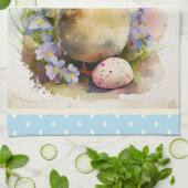 スカイブルーヴィンテージシックなイースターキッチンタオル キッチンタオル (折り畳み)