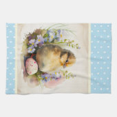スカイブルーヴィンテージシックなイースターキッチンタオル キッチンタオル (横)