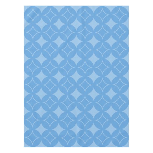 スカイブルー七宝パターン テーブルクロス (正面)