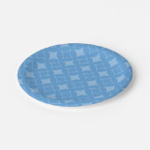 スカイブルー七宝パターン ペーパープレート (アングル)