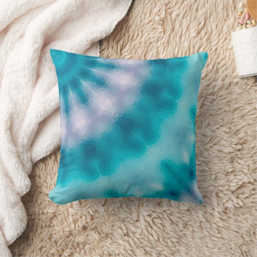 スカイブルー万華鏡のように千変万化するパターン クッション (ブランケット)