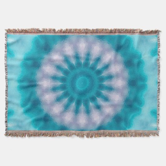 スカイブルー万華鏡のように千変万化するパターン スローブランケット (正面)