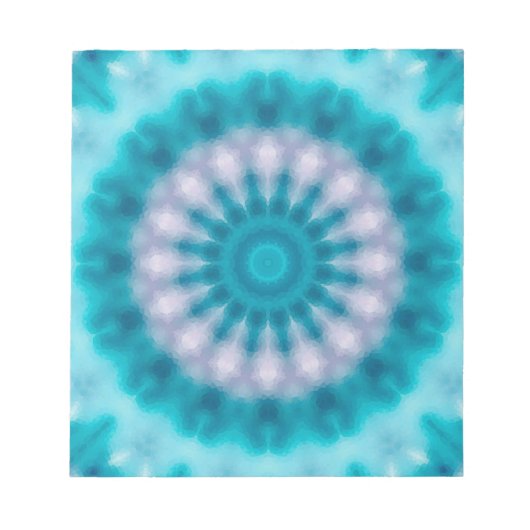 スカイブルー万華鏡のように千変万化するパターン ノートパッド (正面)