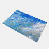 スカイブルー大理石 ドアマット (アングル)