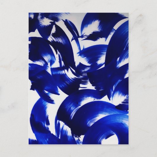 スカイブルー抽象芸術ライトブラシストローク絵を描アート ポストカード (正面)