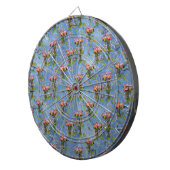 スカイブルー曇りとフラミンゴのリピートプリント ダーツボード (正面右)