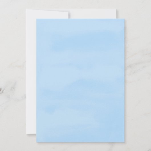 スカイブルー水彩ディップ結婚ズ 招待状 (裏面)