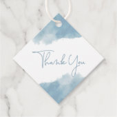 スカイブルー水彩赤ちゃんシャワーありがとう フェイバータグ (正面)