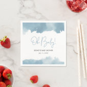 スカイブルー水彩赤ちゃんシャワー スタンダードカクテルナプキン (インサイチュ)