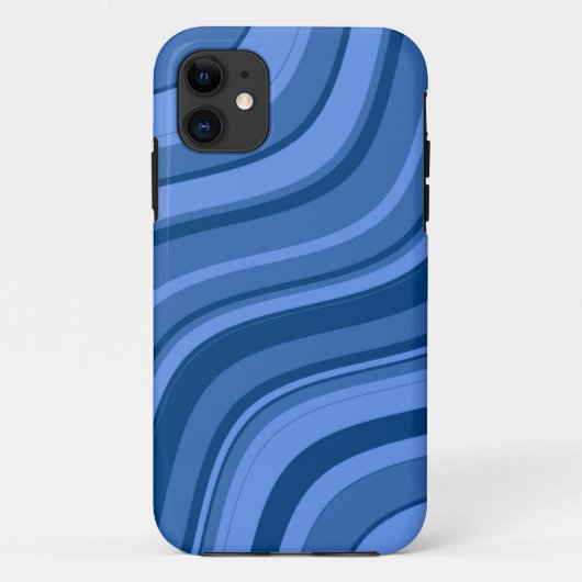 スカイブルー波ストライプ状パターン Case-Mate iPhoneケース (裏面)
