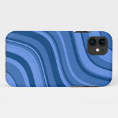 スカイブルー波ストライプ状パターン Case-Mate iPhoneケース (裏面(横))