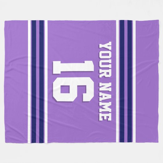 スカイブルー海軍ホワイトチームジャージースポーツジャージ フリースブランケット (正面(横))