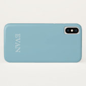 スカイブルー無地のカラー背景iPhone Xケース Case-Mate iPhoneケース (裏面(横))