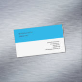 スカイブルー白クラシカル平エレガント野 マグネット名刺 (インサイチュ)