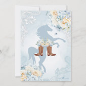 スカイブルー素朴カントリーウェスタンブライダルシャワー 招待状 (裏面)