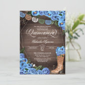 スカイブルー素朴カントリーチャラブーツキンセアニラ 招待状 (スタンド正面)