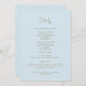 スカイブルー結婚の詳細エンクロージャ 招待状 (正面/裏面)