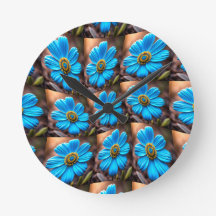 スカイブルー花パターン