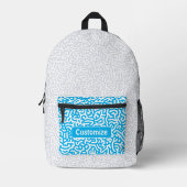 スカイブルー芸術的チューリングパターン プリントバックパック (正面)