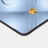 スカイブルー金ゴールドダイヤモンドタフテッド名前をカスタムする デスクマット (コーナー)