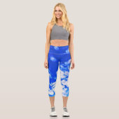 スカイブルー雲 カプリレギンス (正面)