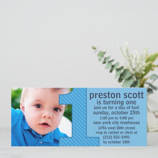 スカイブルー1はおもしろいの写真の最初誕生会です 招待状 (スタンド正面)