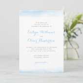 スカイブルー ウォーターカラー ディップ ウェディング 招待状 (スタンド正面)