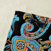 スカイブルー&オータムオレンジヴィンテージペイズリー ビーチタオル (インサイチュ)