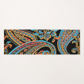 スカイブルー&オータムオレンジヴィンテージペイズリー ヨガマット (正面(横))