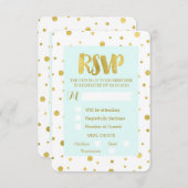 スカイブルー ゴールド コンフェッティ 出席案内 ウェディングカード 招待状 (正面/裏面)