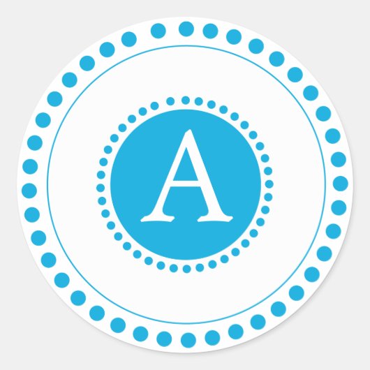 スカイブルー – パーソナライズされた封筒用シール ラウンドシール (正面)