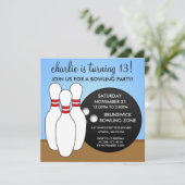 スカイブルー　ボウリングパーティしようよ 招待状 (スタンド正面)