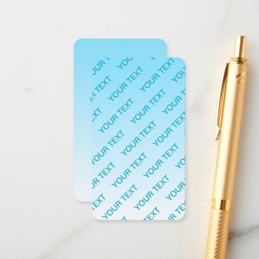 スカイブルー(変わりやすい色!)グラデーションと文字パターン エンクロージャーカード (正面/裏面インサイチュ)