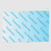 スカイブルー（変わりやすい色！）グラデーションと文字パターン ゴルフタオル (横)