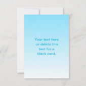 スカイブルー(変わりやすい色!)グラデーションと文字パターン サンキューカード (裏面)