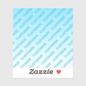 スカイブルー(変わりやすい色!)グラデーションと文字パターン シール (シート)