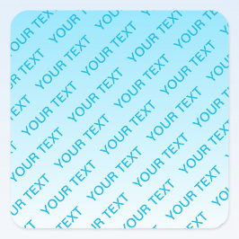 スカイブルー（変わりやすい色！）グラデーションと文字パターン スクエアシール