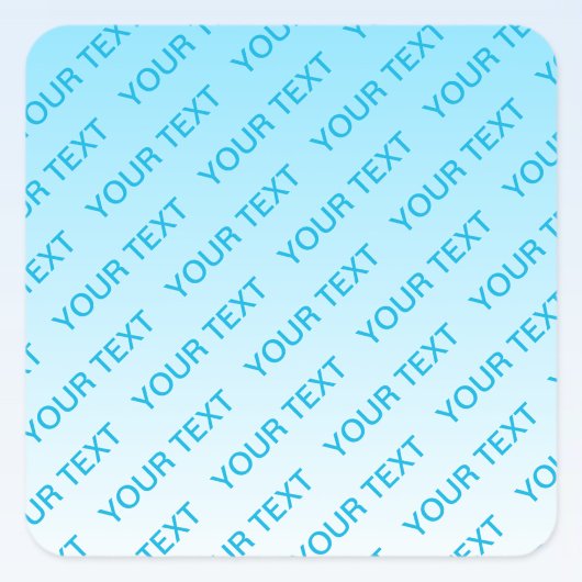 スカイブルー（変わりやすい色！）グラデーションと文字パターン スクエアシール