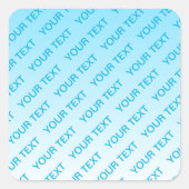 スカイブルー（変わりやすい色！）グラデーションと文字パターン スクエアシール (正面)