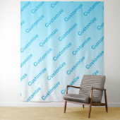 スカイブルー（変わりやすい色！）グラデーションと文字パターン タペストリー (インサイチュ)