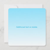 スカイブルー(変わりやすい色!)グラデーションと文字パターン ノートカード (裏面)