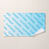 スカイブルー(変わりやすい色!)グラデーションと文字パターン バスタオルセット (ハンドタオル)