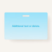 スカイブルー(変わりやすい色!)グラデーションと文字パターン バッジ (裏面)