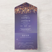 スカイブルー&金ゴールドオールインワン結婚式招待状 オールインワン招待状 (内側)