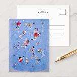 スカイブルー | Wassily Kandinsky ポストカード<br><div class="desc">1940年にWassily Kandinskyが発表した絵を描『ブルーデシエル』（スカイブルー）は、穏やかなブルーの背景に浮かぶ生物多様体を合成したメスメージング組成物である。この抽象芸術最高傑作はカンディンスキーの後の進化を反映し芸術的、シュールレアリズムと幾何学的アブストラクションを融合させ、夢のような雰囲気を作り出した。繊細な型枠は、天的または微視的な生活に似ており、重々しく踊るように見え、調和感や運動感を呼び起こす。色と構図の巧みな使い方を通して、カンディンスキーは招待状の観客を想像の世界に導き、空と宇宙が詩的な視覚交響曲に融合する。デザインツールを使用してイメージのカスタム文字を追加したり、イメージをカスタマイズする。</div>