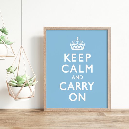 スカイブルーKeep Calm and Carry On ポスター