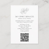 *~*スカイブルーQRフラワーズグリッターきらめく 名刺 (裏面)