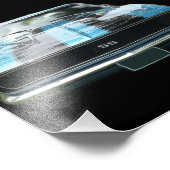 スカイブルーSSカマロとブラックストライプ フォトプリント (角)